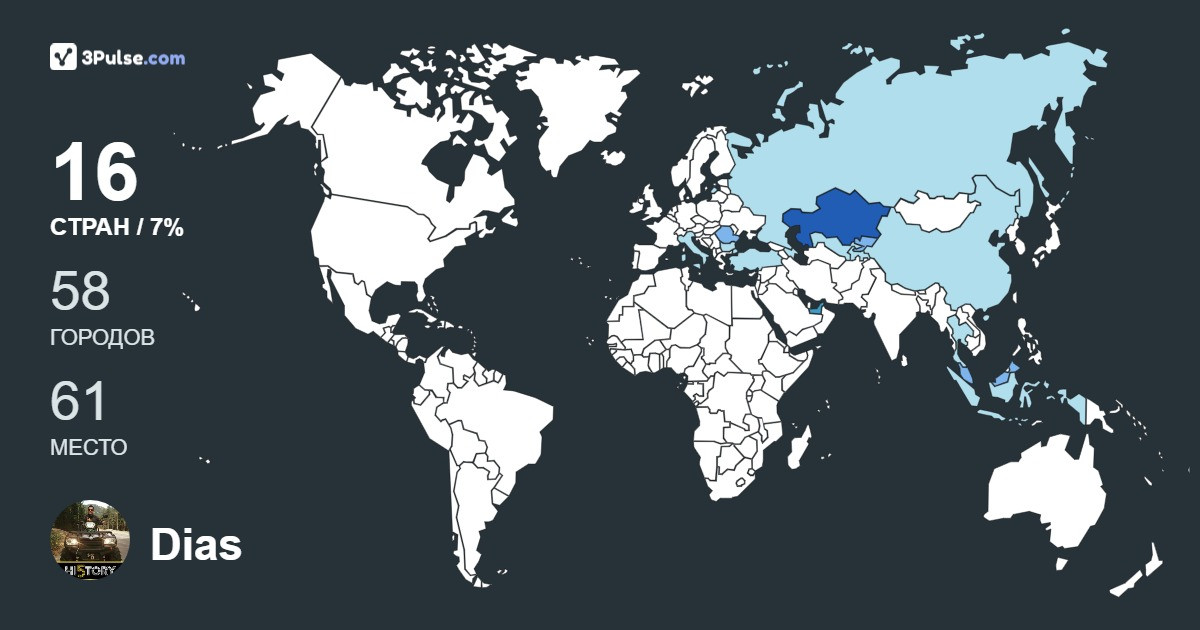 Изображение Карты путешествий Dias Kazhakhmetov