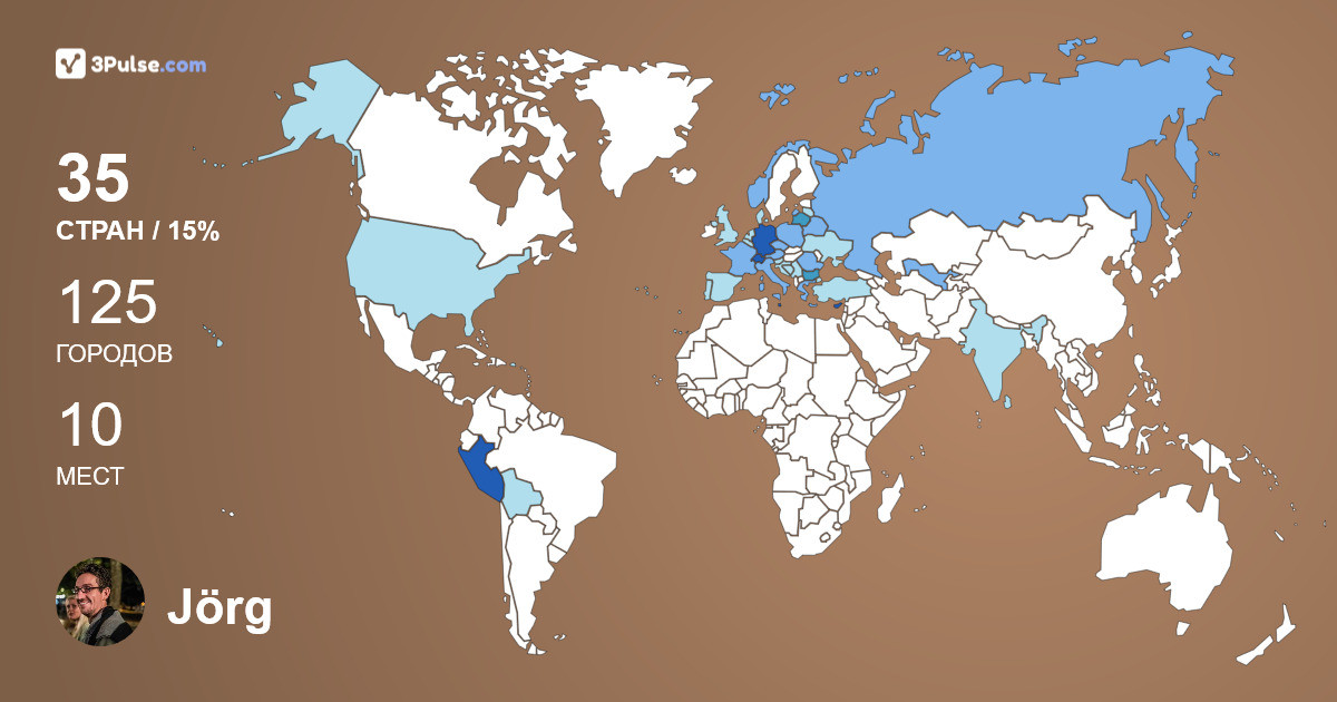 Jörg Baumann's Travel Map Image