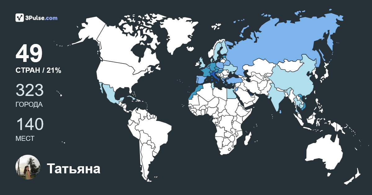Татьяна Анашина's Travel Map Image