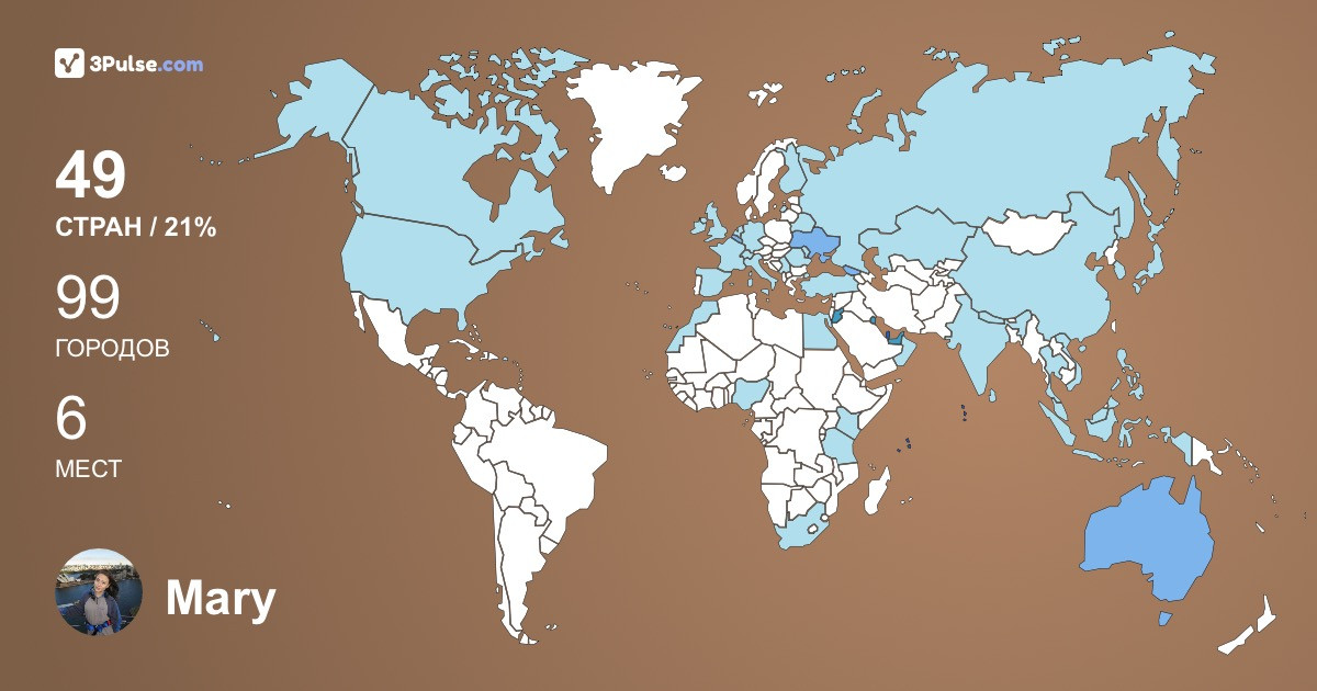 Mary Ruban's Travel Map Image