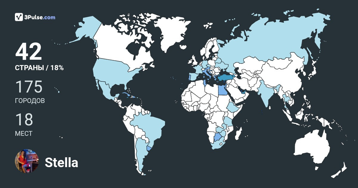 Stella Del Mare's Travel Map Image