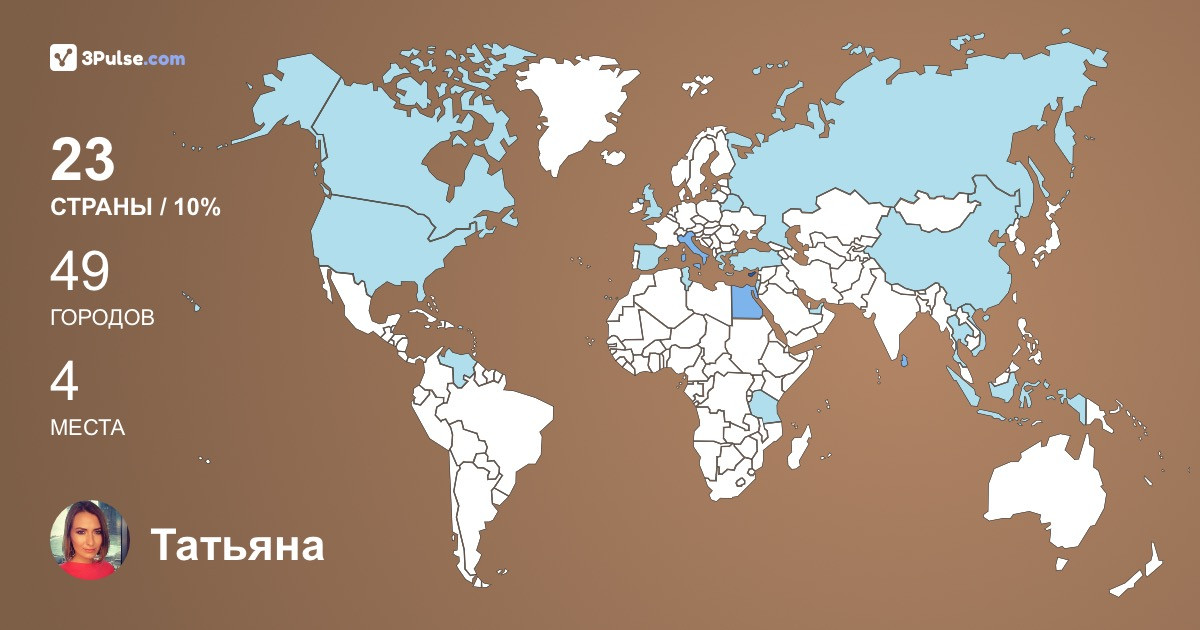 Татьяна Кутякова's Travel Map Image