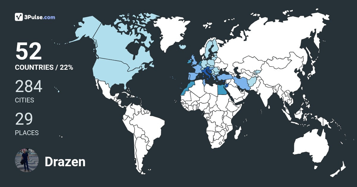 Drazen Komadina's Travel Map Image
