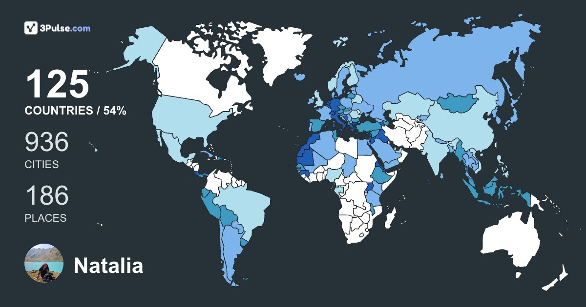 Natalia Seriakova's Travel Map Image