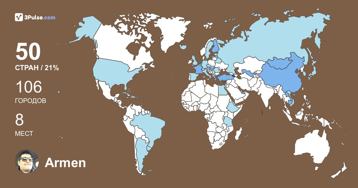 Изображение Карты путешествий Armen Minasyan