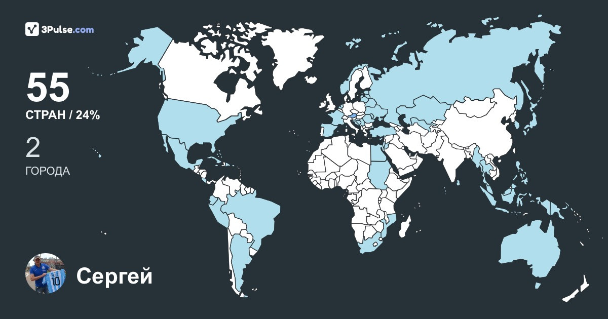 Сергей Дединский's Travel Map Image