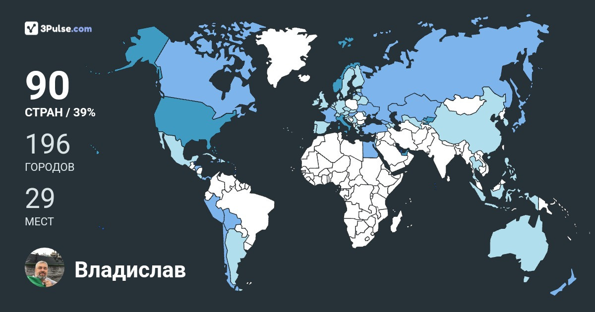Владислав Редькин's Travel Map Image