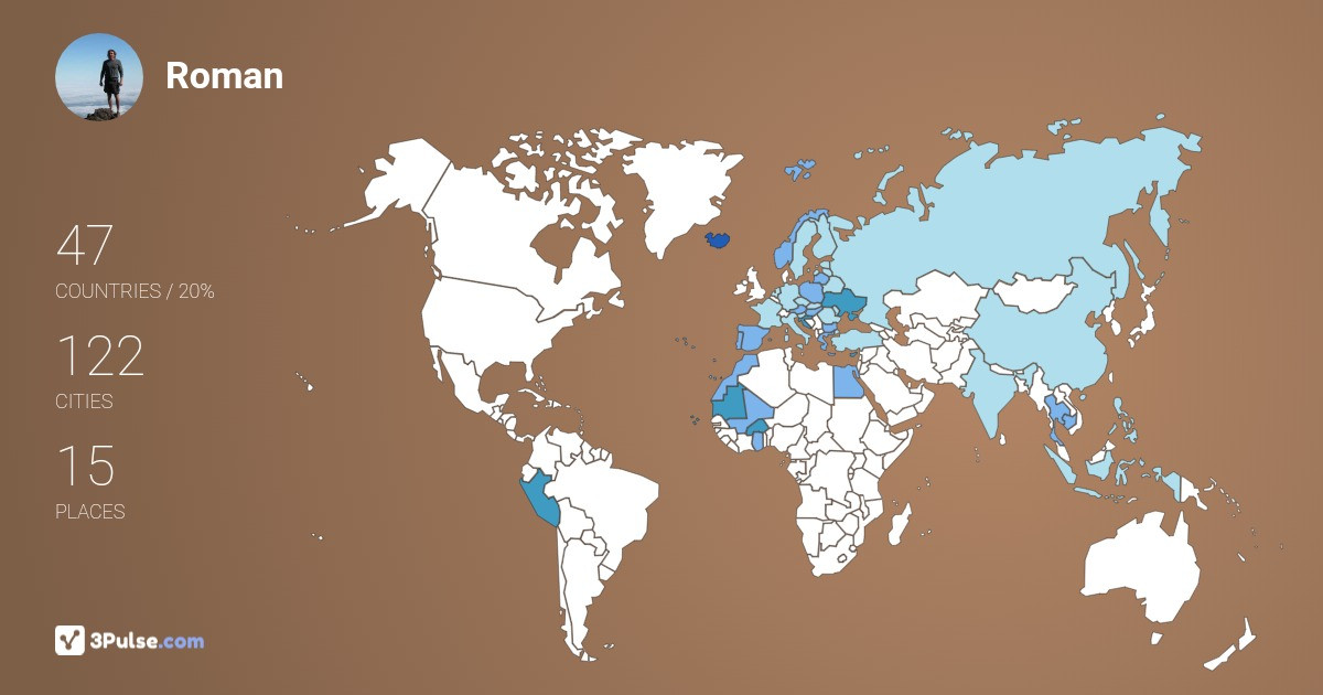 Roman Rover's Travel Map Image