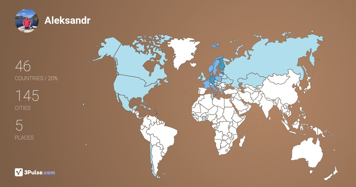 Aleksandr Kulakov's Travel Map Image