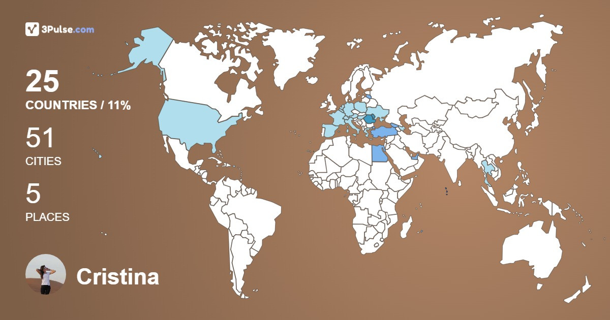 Cristina Gurez's Travel Map Image
