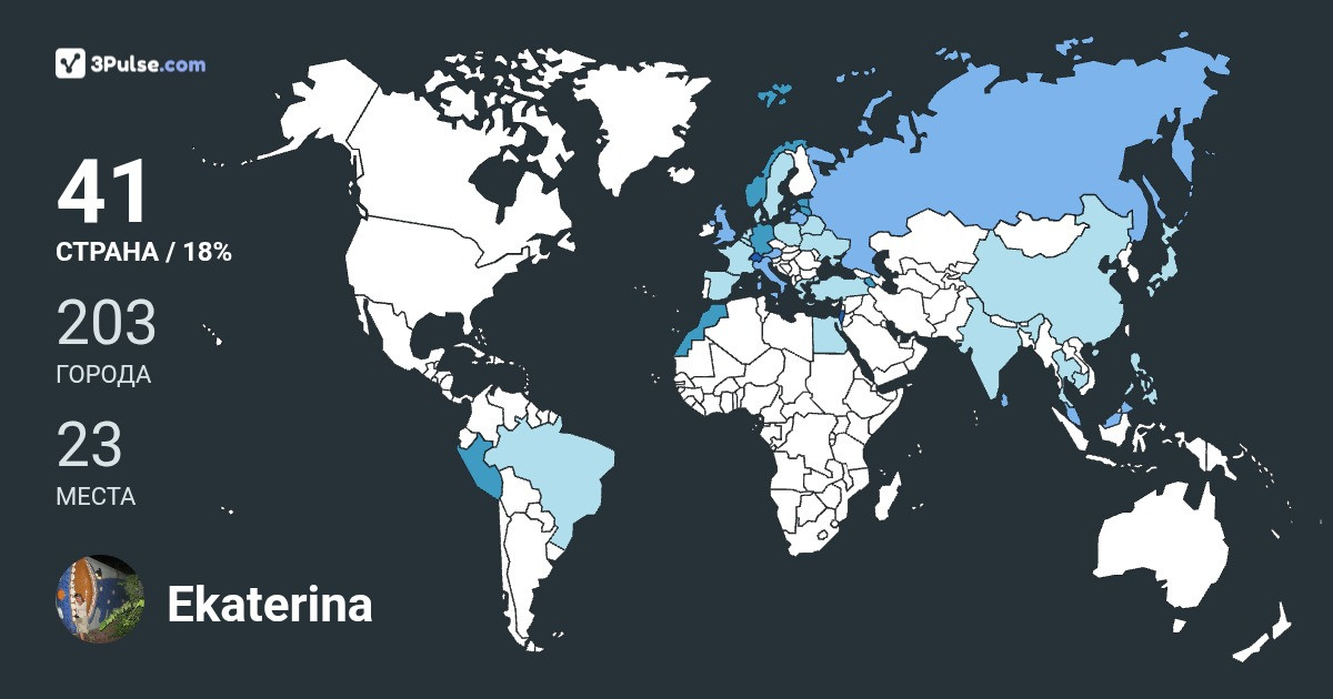 Ekaterina Barinova's Travel Map Image