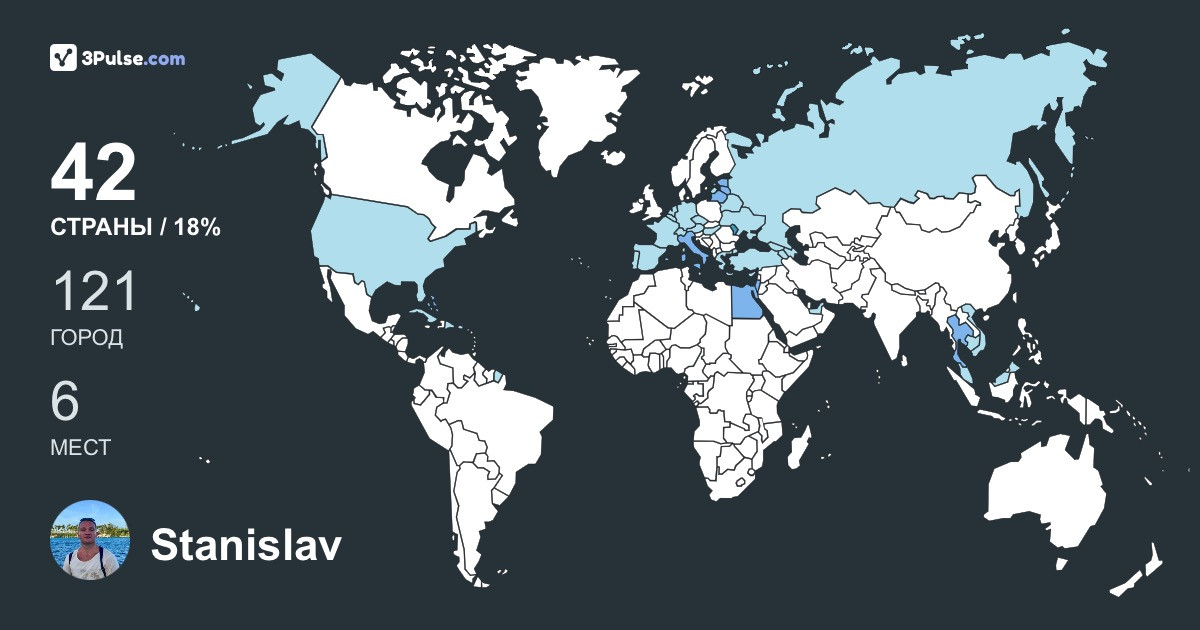 Stanislav Khokhlov's Travel Map Image