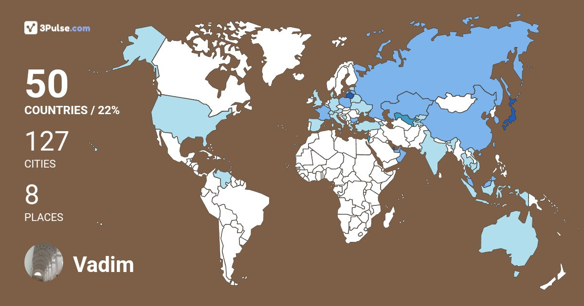 Vadim Nosalj's Travel Map Image
