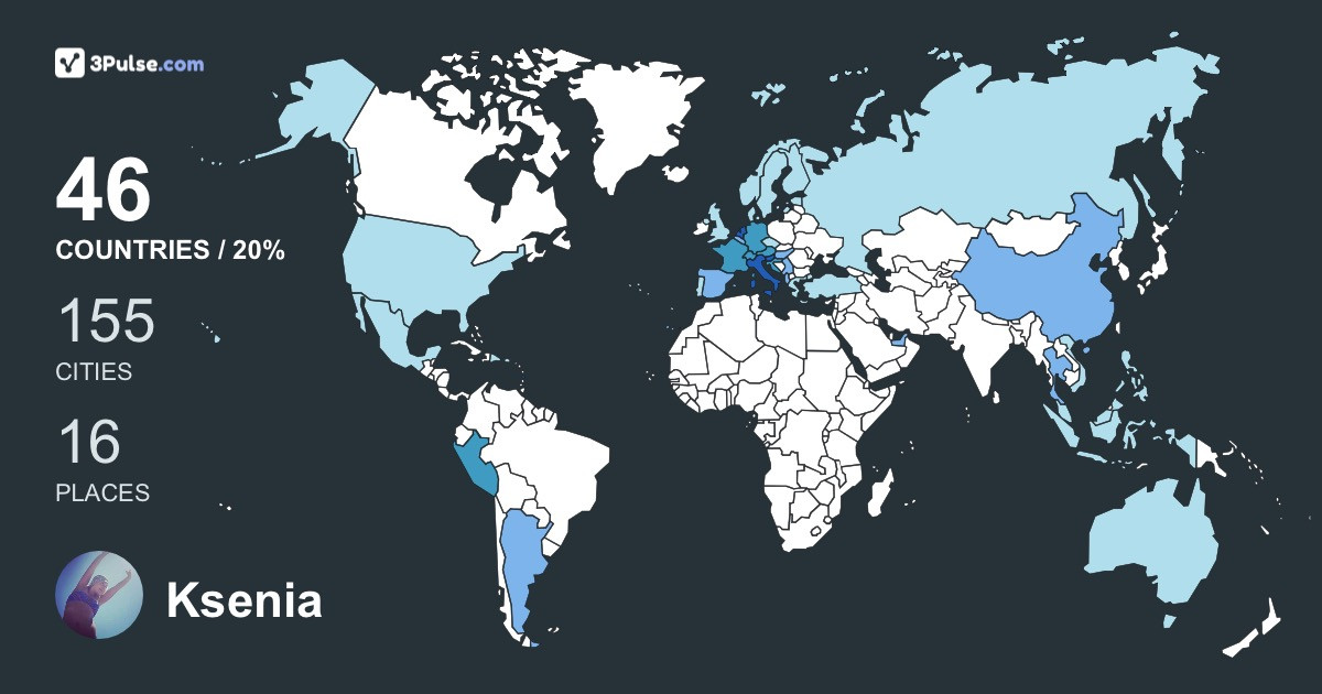 Ksenia Z's Travel Map Image