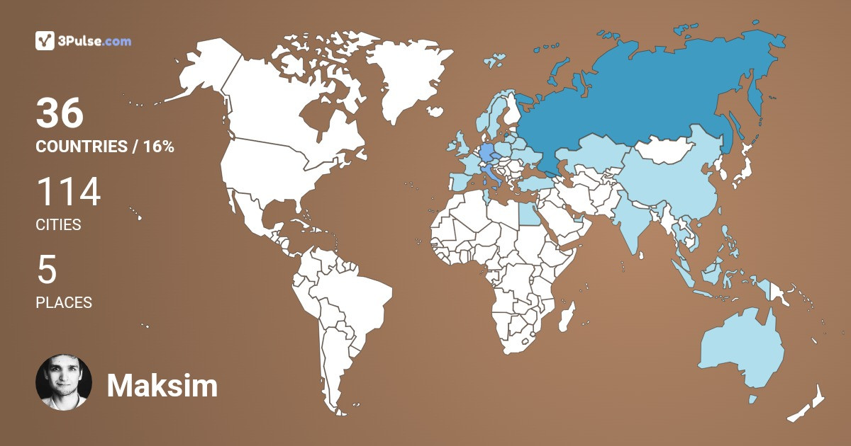 Изображение Карты путешествий Maksim Solomko
