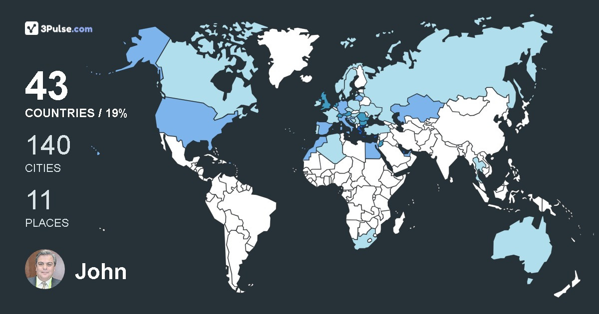 John Paris's Travel Map Image