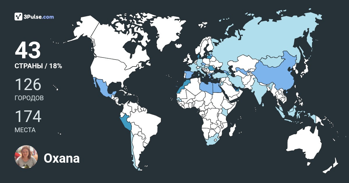 Изображение Карты путешествий Oxana Perova