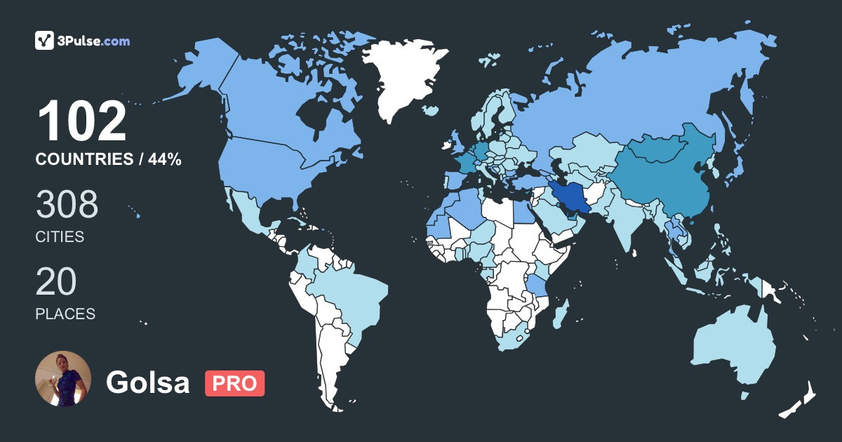 Golsa Fouladinejad's Travel Map Image