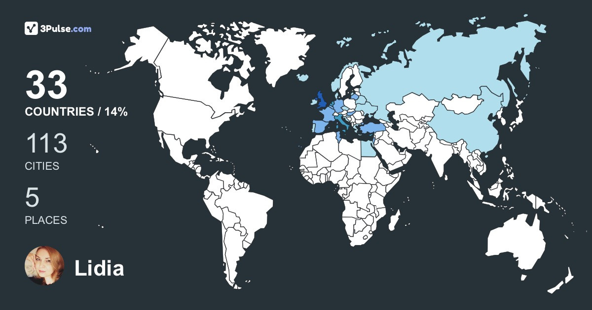 Lidia Chaplin's Travel Map Image