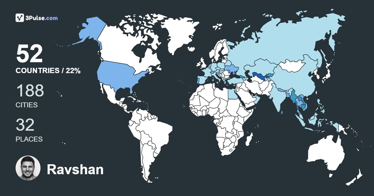 Изображение Карты путешествий Ravshan Abdusalyamov