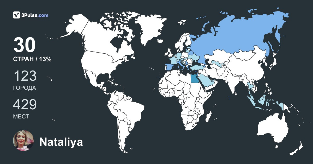 Nataliya Perevozchikova's Travel Map Image