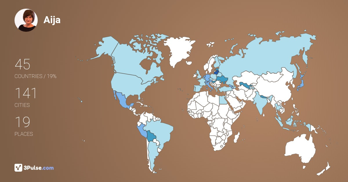 Aija Zagarina's Travel Map Image