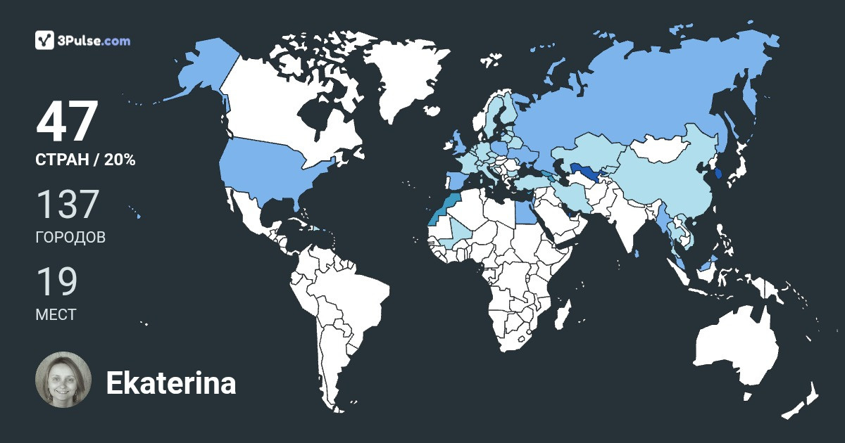 Ekaterina Vasenina's Travel Map Image
