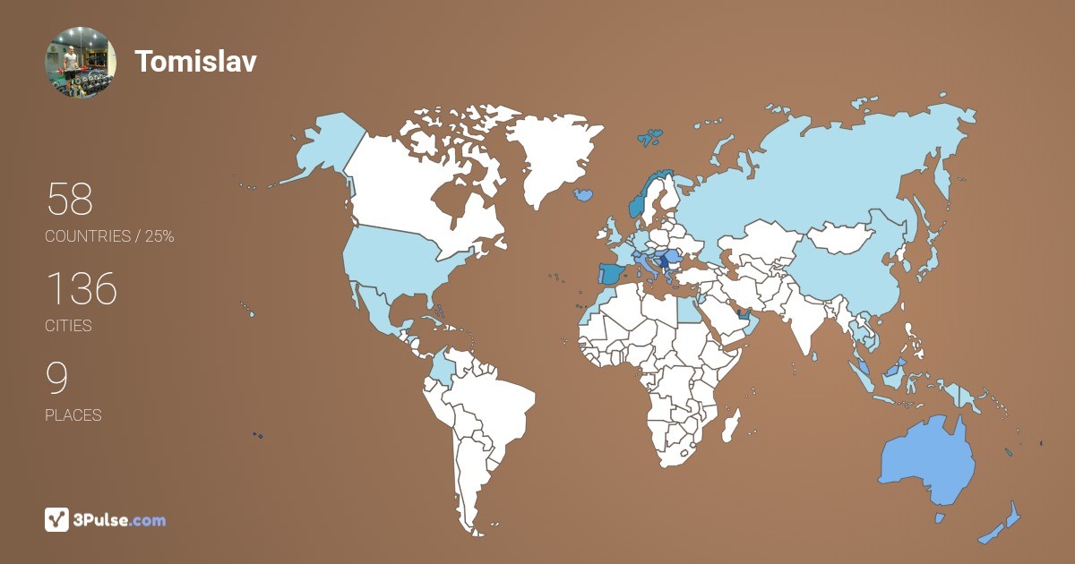 Tomislav Jankovic's Travel Map Image