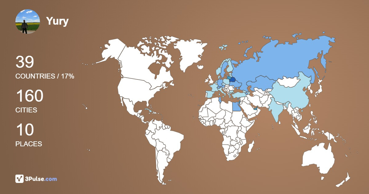 Yury Kotsur's Travel Map Image