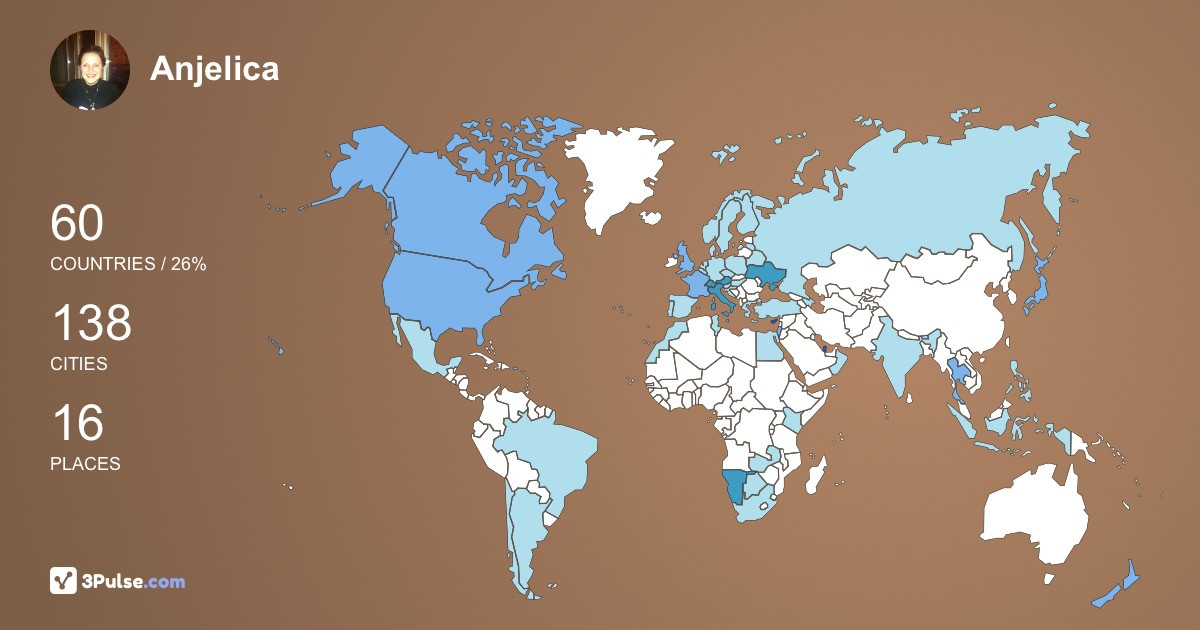Anjelica Anshakova's Travel Map Image