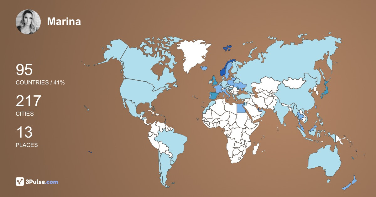 Marina Zholobova's Travel Map Image