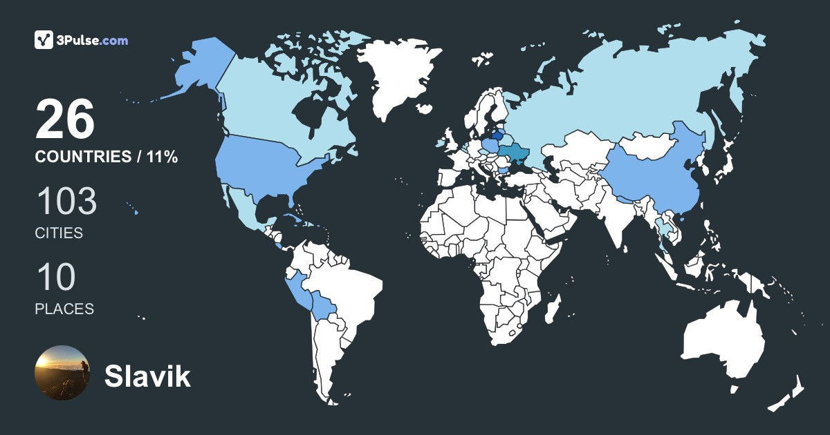 Slavik Koval's Travel Map Image