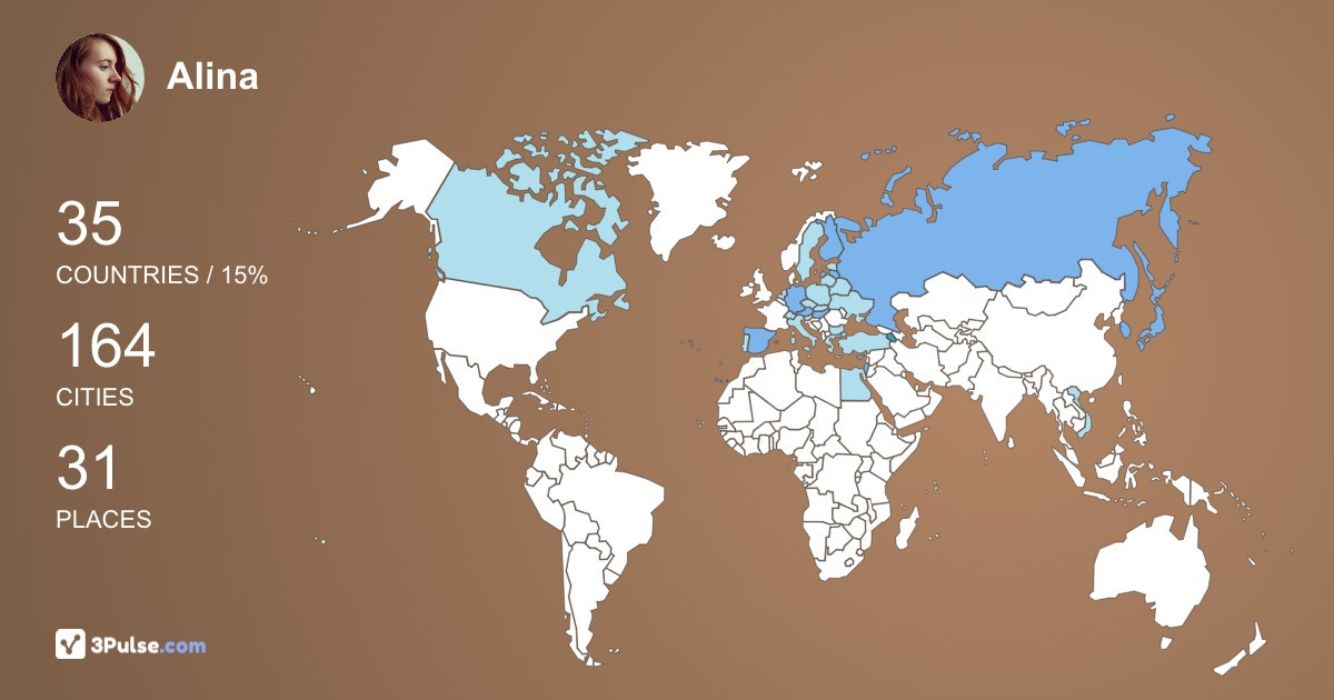 Alina Starostina's Travel Map Image