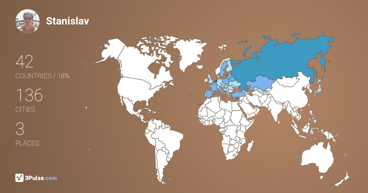 Stanislav Shlykov's Travel Map Image