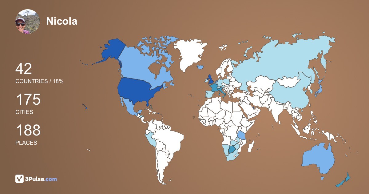 Изображение Карты путешествий Nicola Roberts