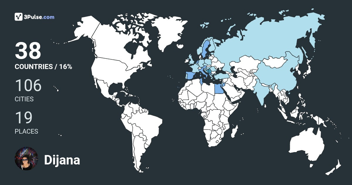 Dijana Calic's Travel Map Image
