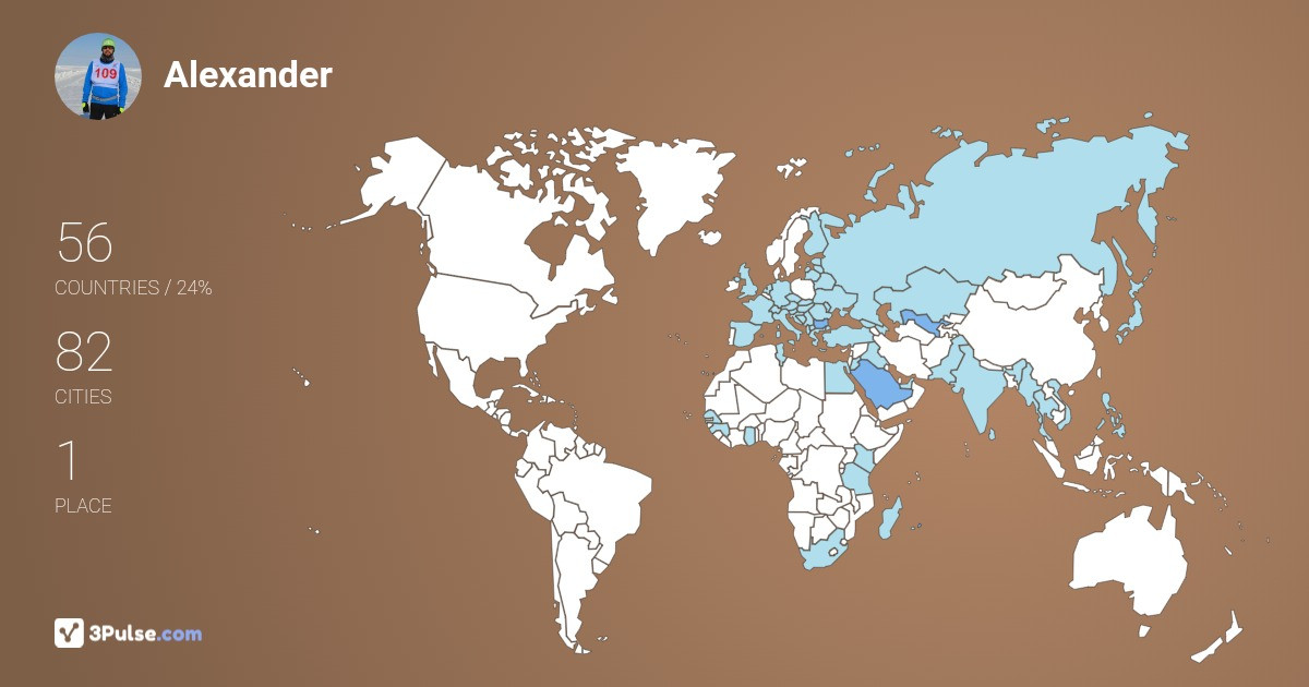 Alexander Bazhin's Travel Map Image