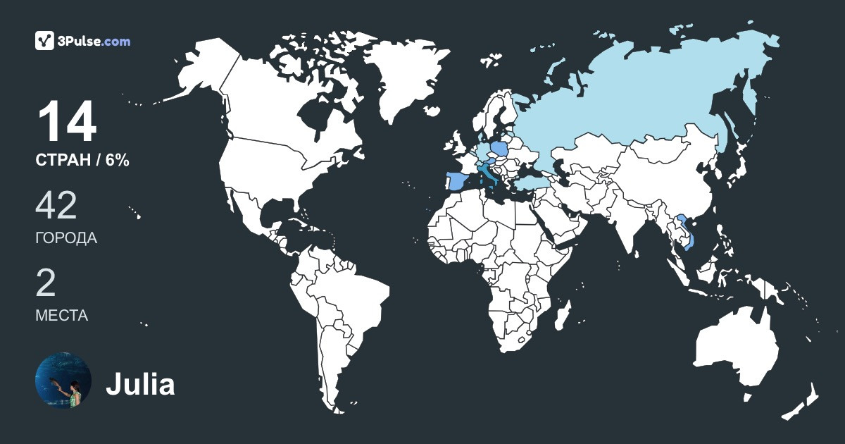 Julia Zolot's Travel Map Image