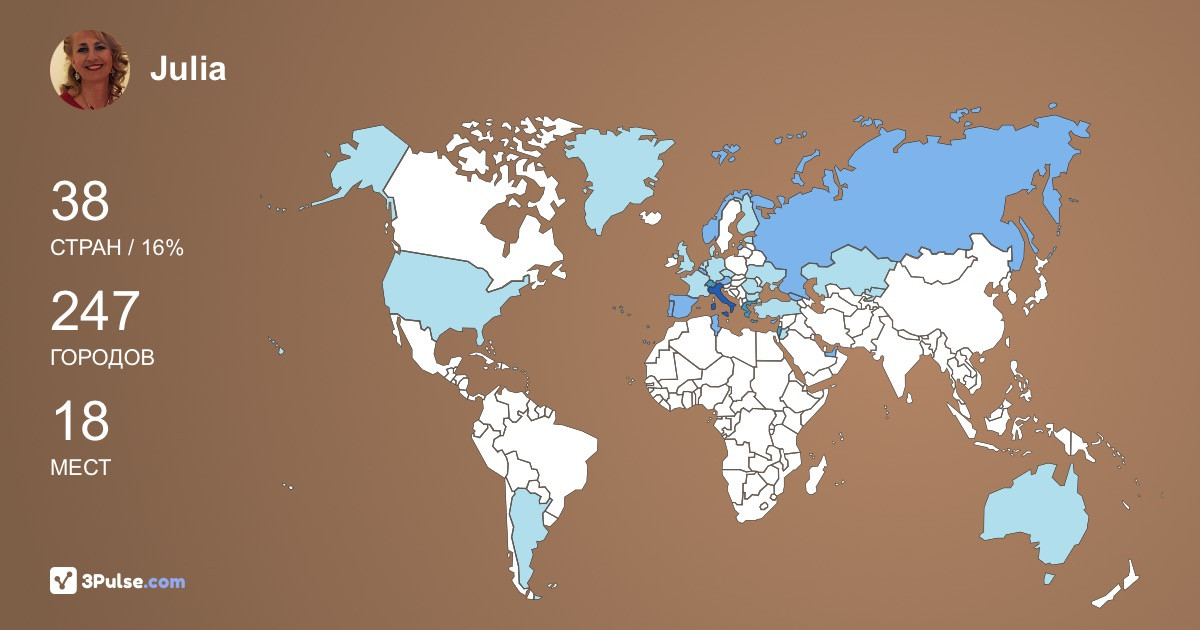 Julia Koroleva's Travel Map Image