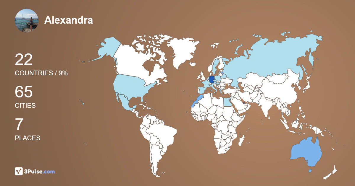 Изображение Карты путешествий Alexandra Kudaeva