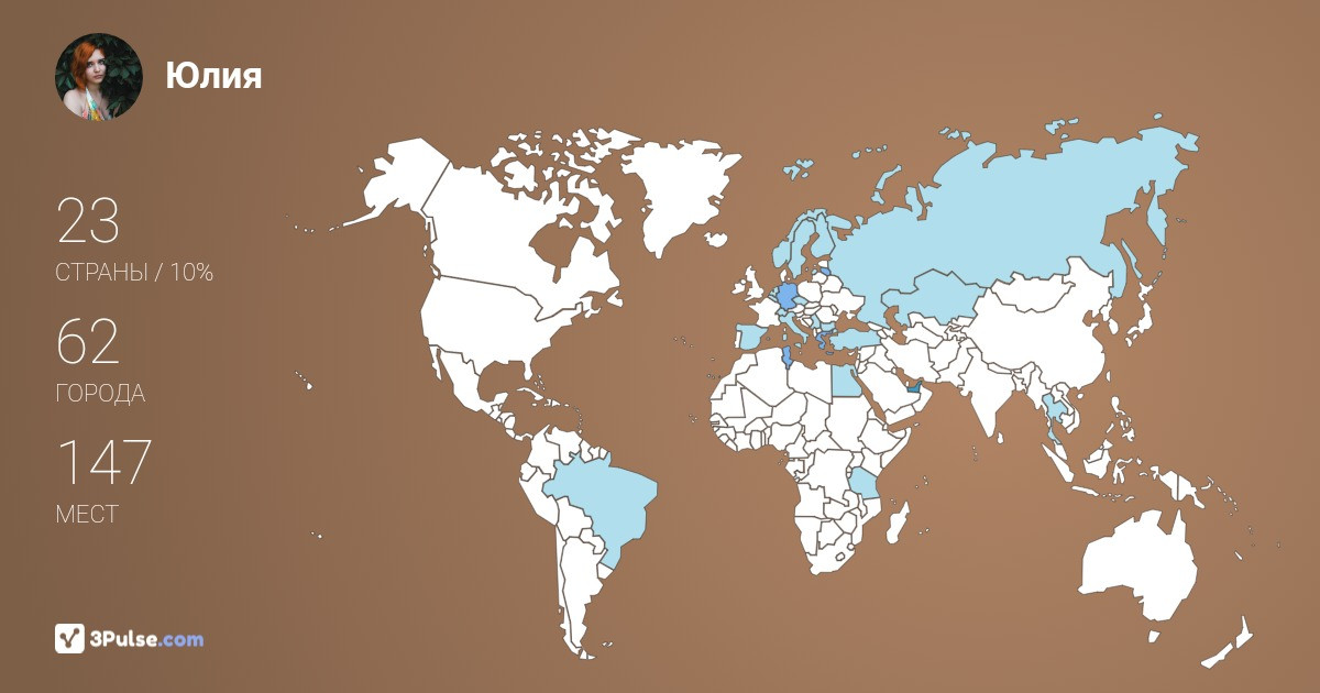 Юлия Круглова's Travel Map Image