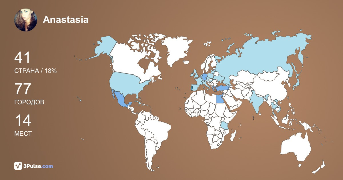 Изображение Карты путешествий Anastasia Olimpieva