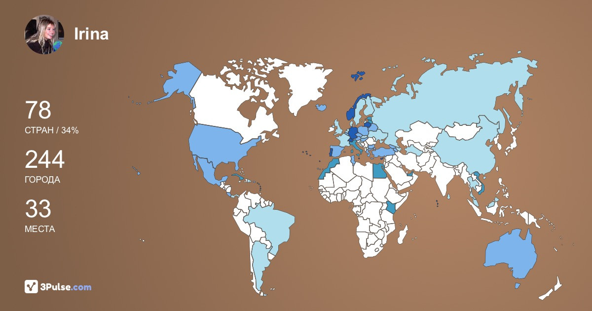 Irina Gaudenzi's Travel Map Image