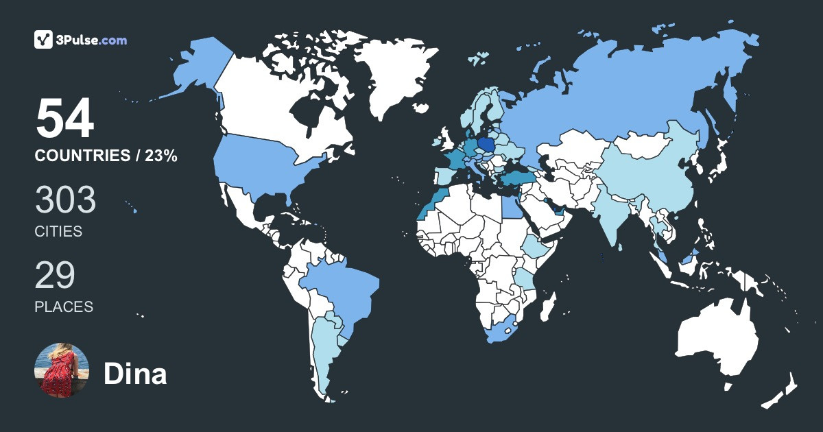 Dina Nazarova's Travel Map Image