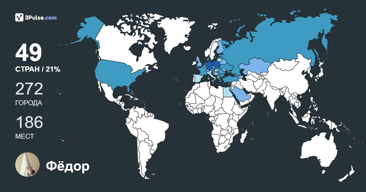 Фёдор Лемешев's Travel Map Image