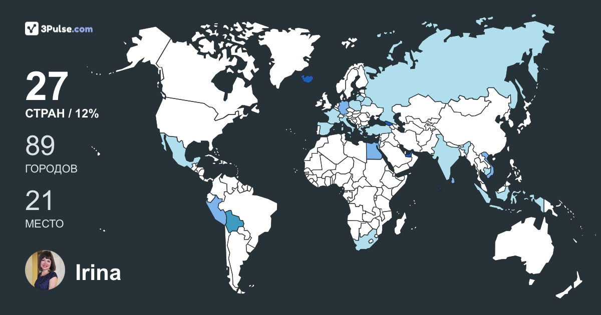 Irina Stoyanovskaya's Travel Map Image