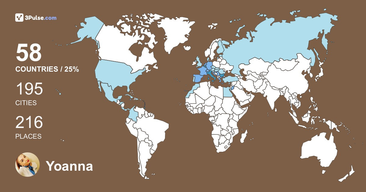 Yoanna Dimova's Travel Map Image