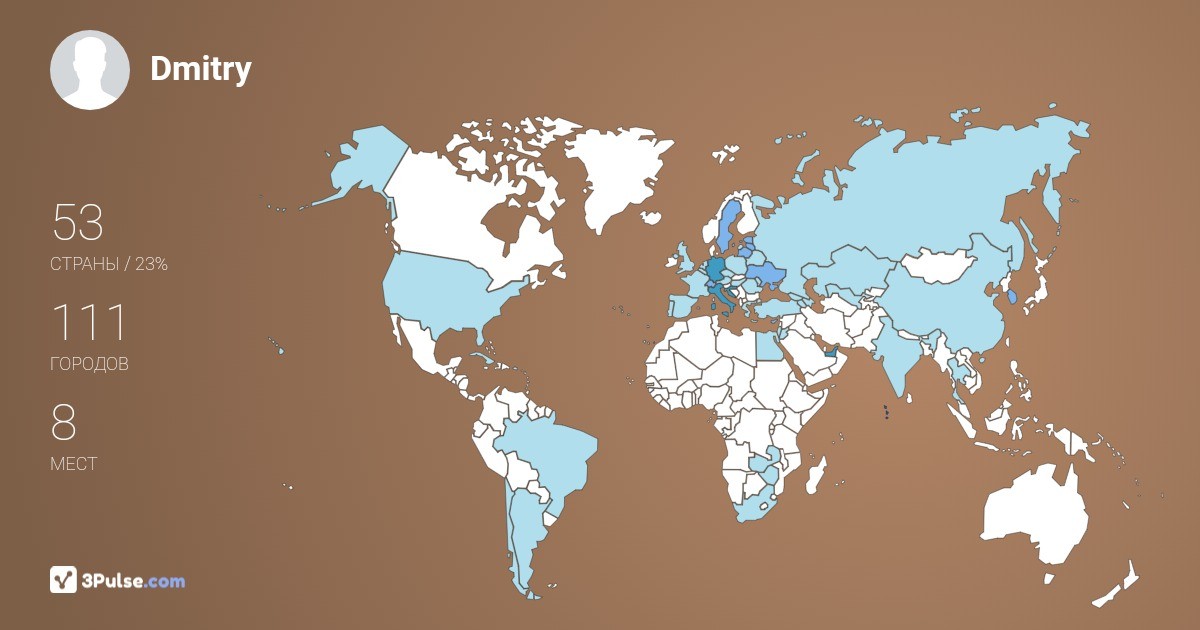 Dmitry Krivoruchenko's Travel Map Image