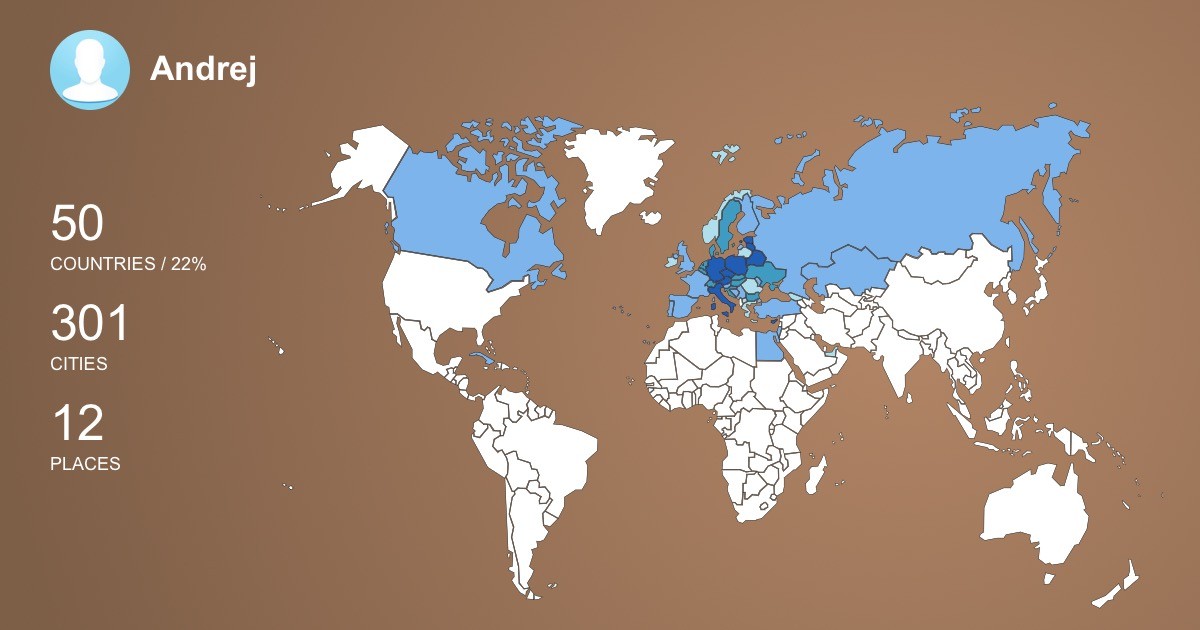 Andrej Kirillov's Travel Map Image