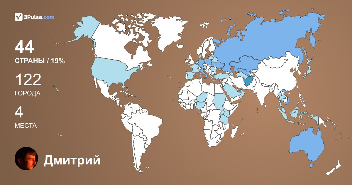 Дмитрий Морозов's Travel Map Image